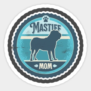 Mastiff Mom - Distressed Dogue de Bordeaux Silhouette Design Sticker
